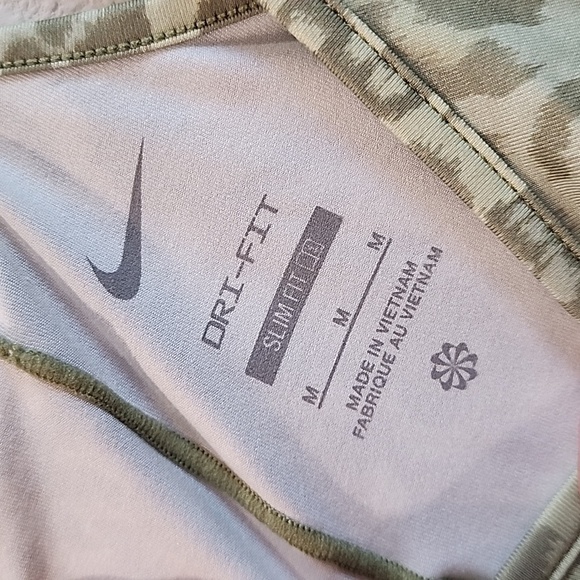 Nike Dri-FIT Green Floral Strappy Back Slim Fit Shirt - Picture 7 of 9